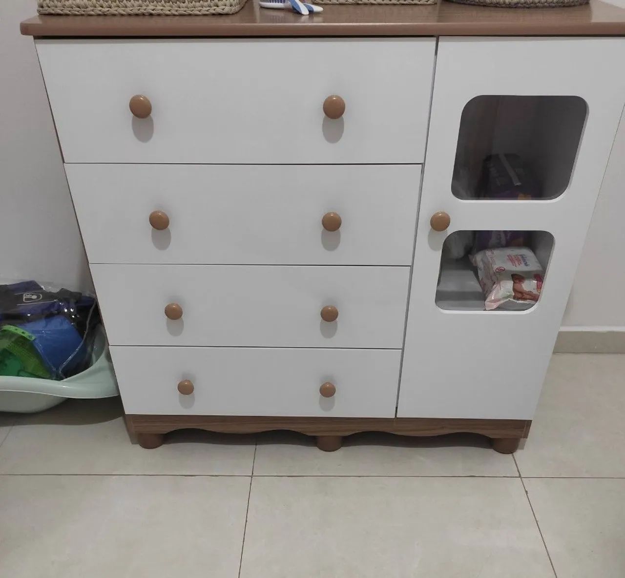 Quarto de Bebê Completo - Guarda-Roupa, Cômoda e Berço 3 em 1 - Foto 2