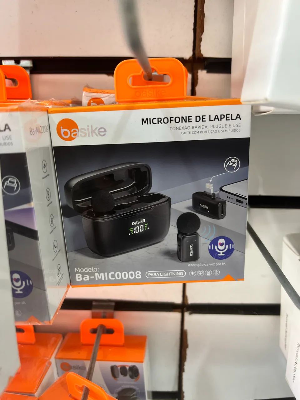 Microfone de Lapela IPhone Duplo Profissional 