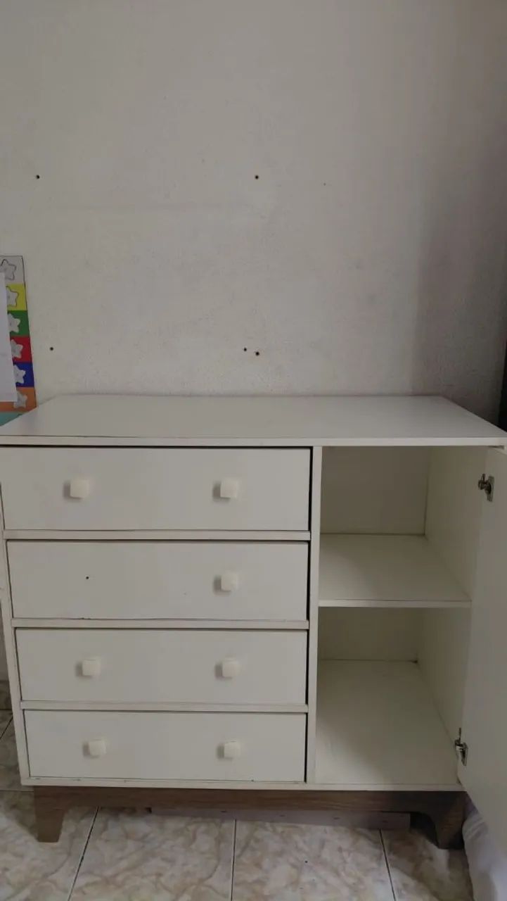 Conjunto armario e comoda infantil
