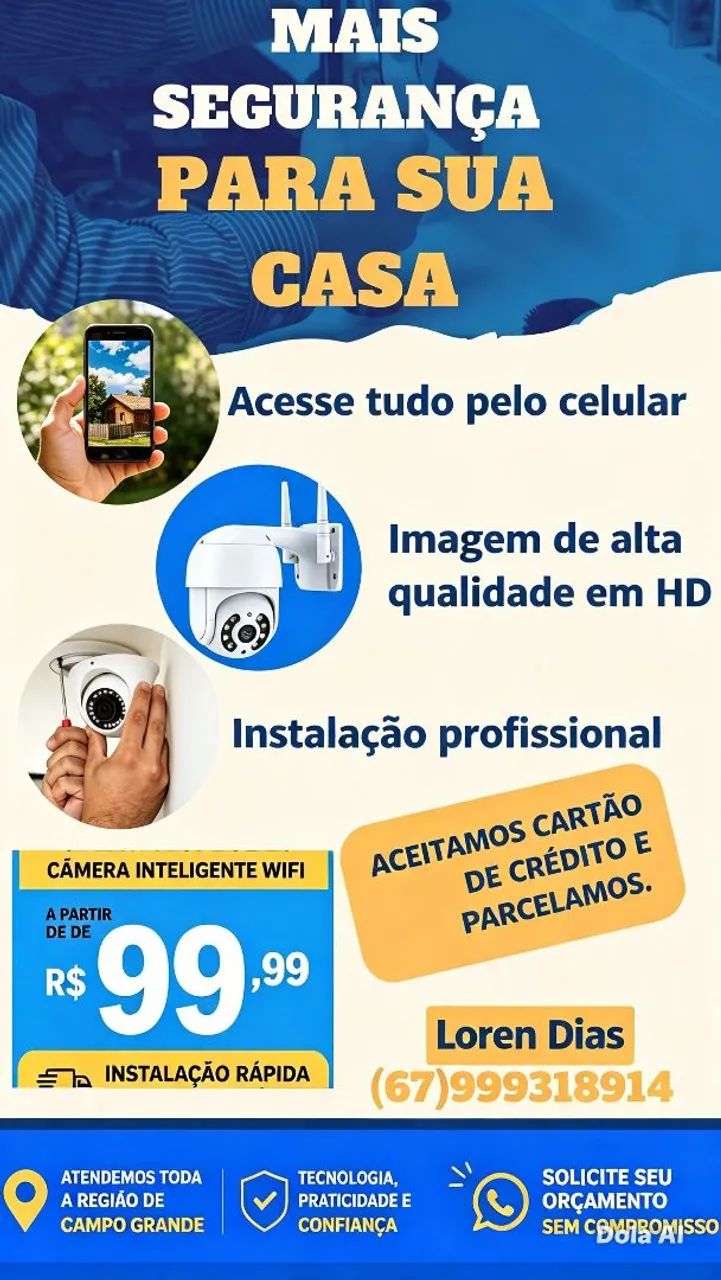 Instalação de câmeras inteligentes.