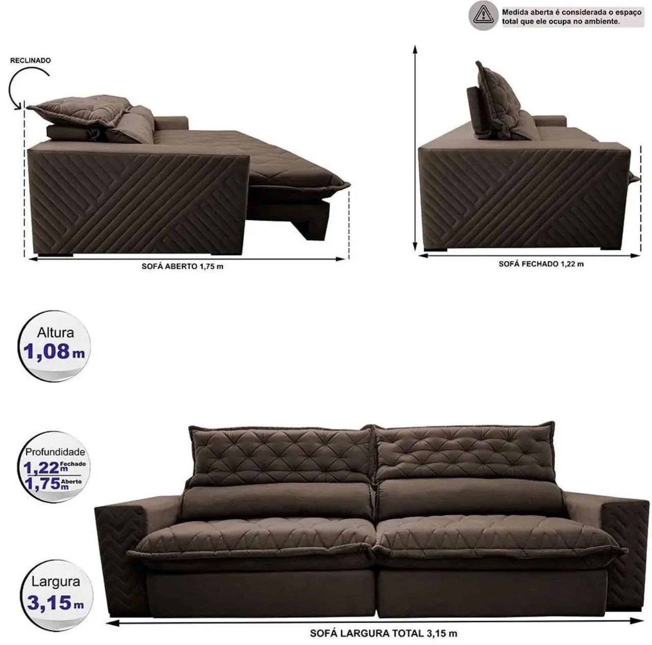 Sofa retrátil 4 lugares belíssimo e de otima qualidade!439340730680627202