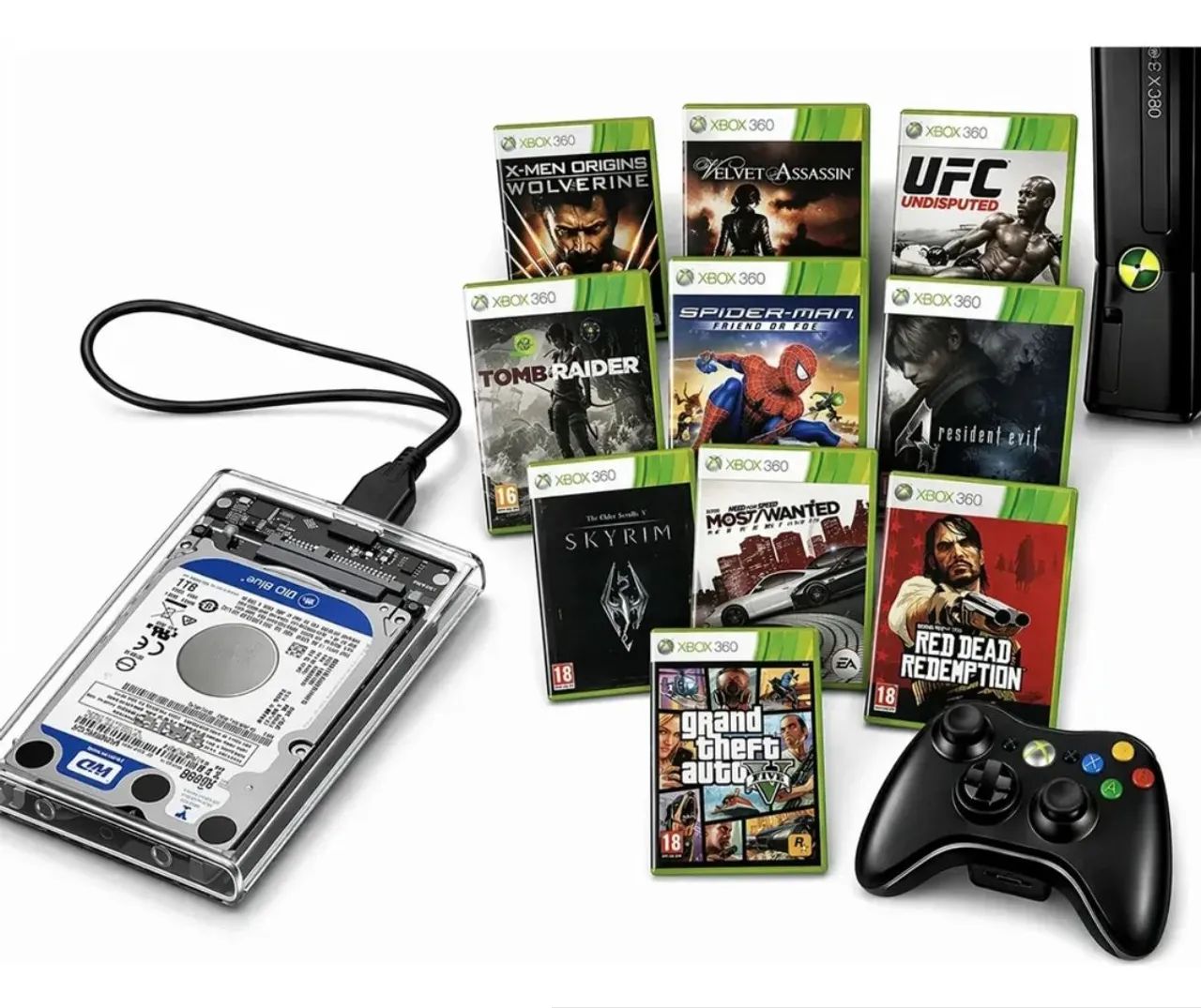 HD externo 500 GB com jogos 360 - Peças e Acessórios de Vídeo Game