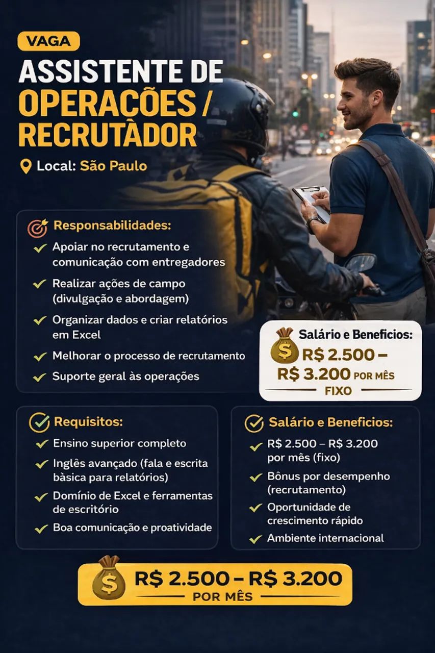 Assistente de Operações / Recrutador