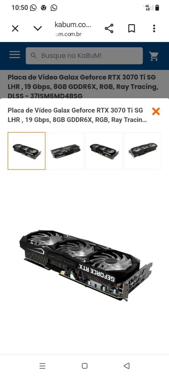 Rtx 3070ti 8gb RGB galax - Foto 4
