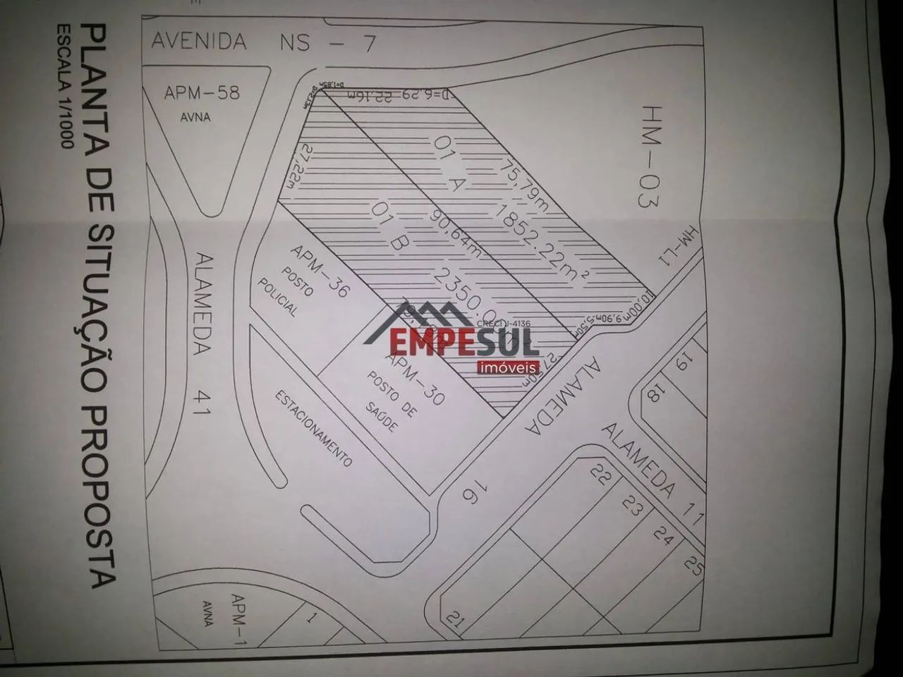 Vendo Lote Hm na 605 sul de 1852,22 m2 - Foto 3