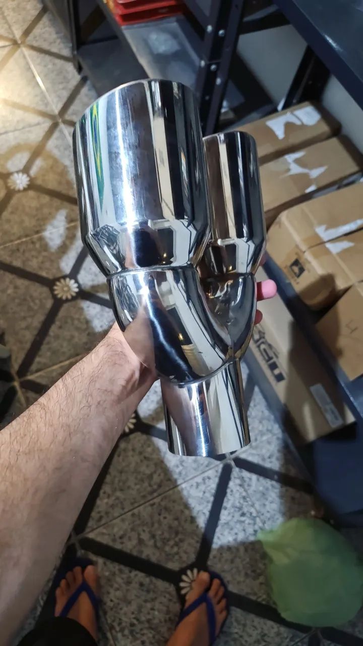 Ponteira dupla Chapa dupla inox 3.5 polegadas  - Foto 4