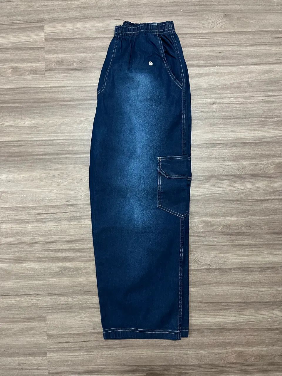 Calça Jeans Azul Cargo  - Foto 3