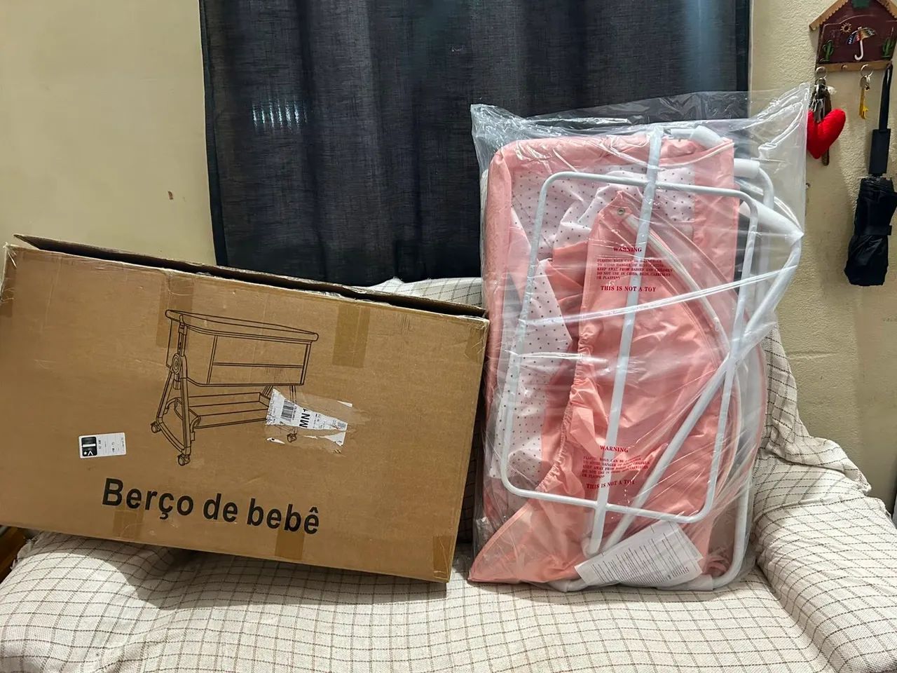 Berço de bebê portátil, acoplada, Moisés, e balanço compacto  - Foto 3