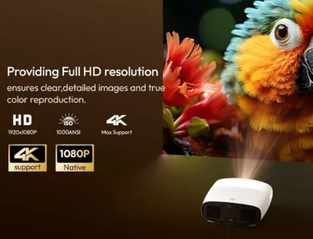 Projetor Vevshao A22 1000 Ansi Lente Selada 2GB RAM 32GB Android 13 Foco Elétrico Novo! - Foto 2