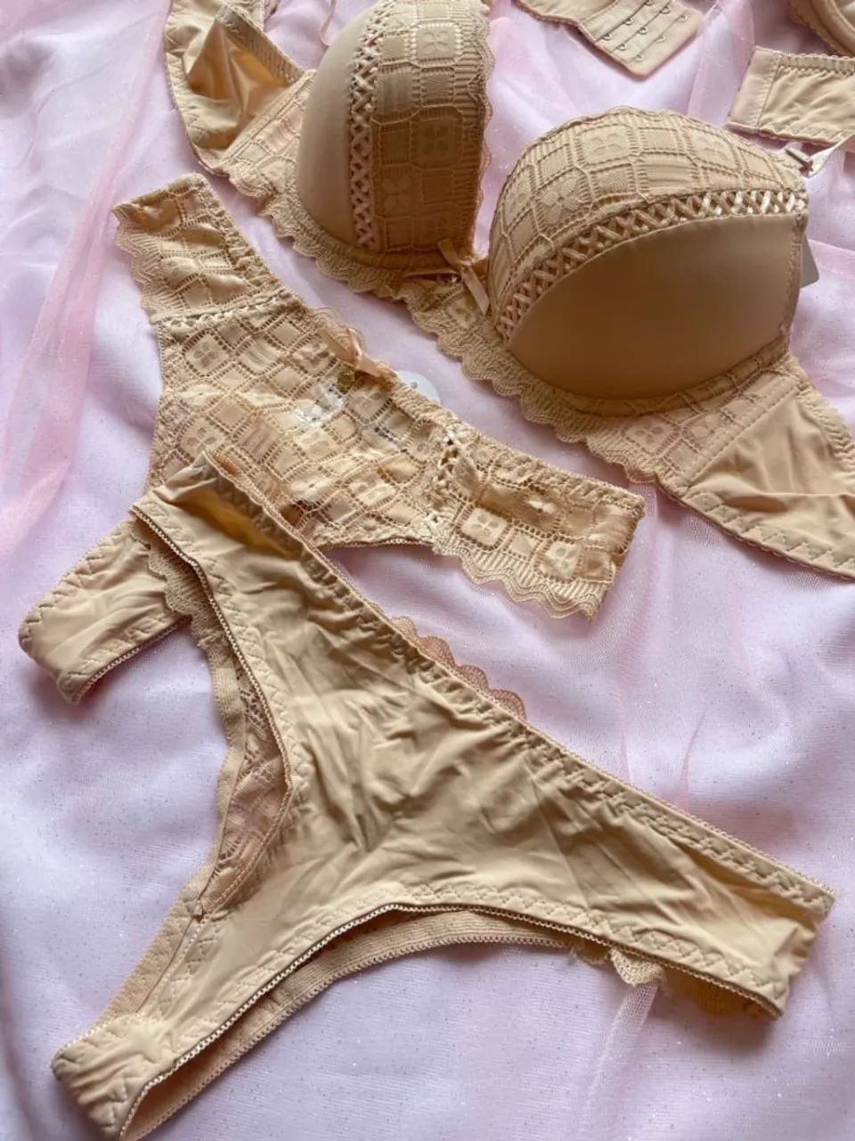 Conjunto de lingerie Elegance Caramel - Foto 3