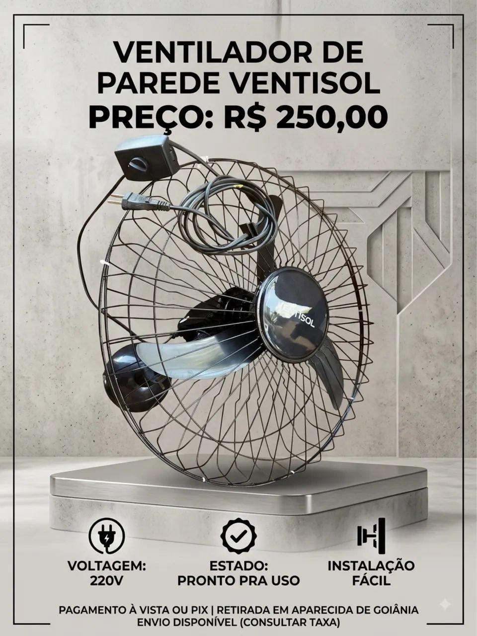VENTILADOR PAREDE TURBO 
