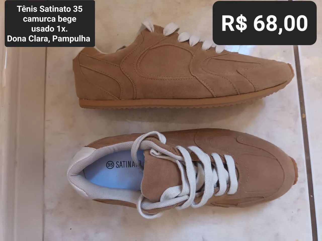 Sapatilha couro preto 33/34 - Foto 4