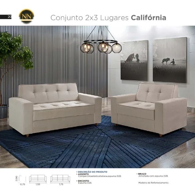 Sofa California com 2 e 3 lugares - confira as opções de cores - Foto 3