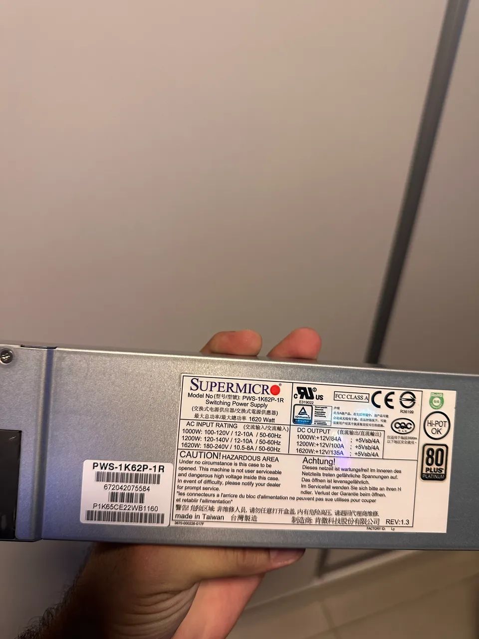 Fonte 1620w Supermicro pws-1k62p-1r - Foto 2