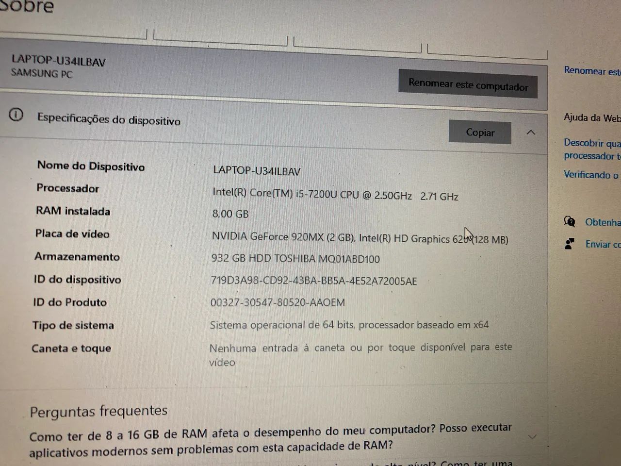 Notebook Samsung Intel core i5-7200U - Foto 2