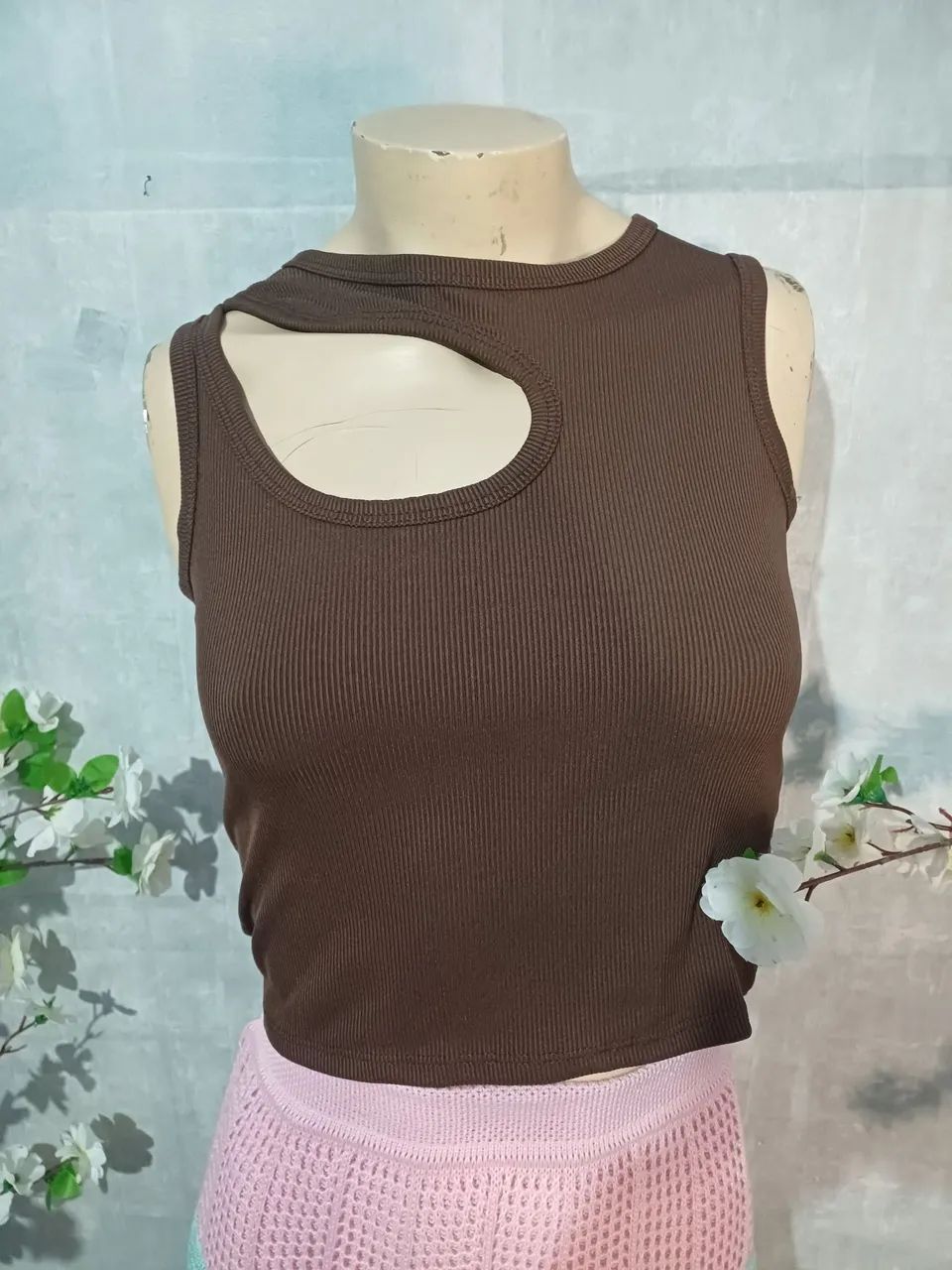 Conjunto de saia longa de tricô e cropped  - Foto 3