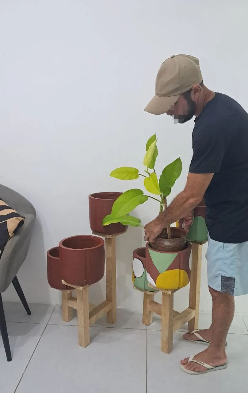 Jarros kit com 3 vasos e suporte - Foto 3