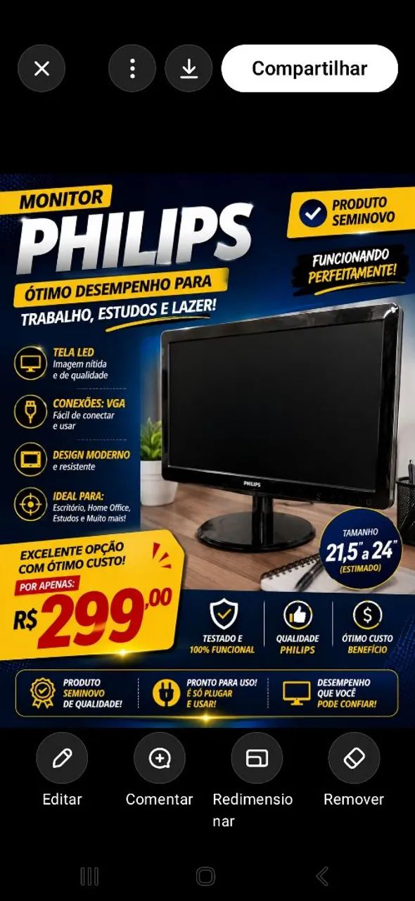 Monitor fhilips ótimo desempenho  - Foto 3