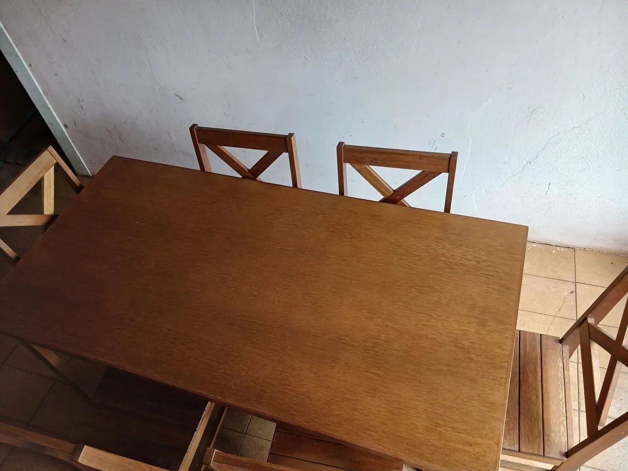 Mesa madeira com 6 cadeiras