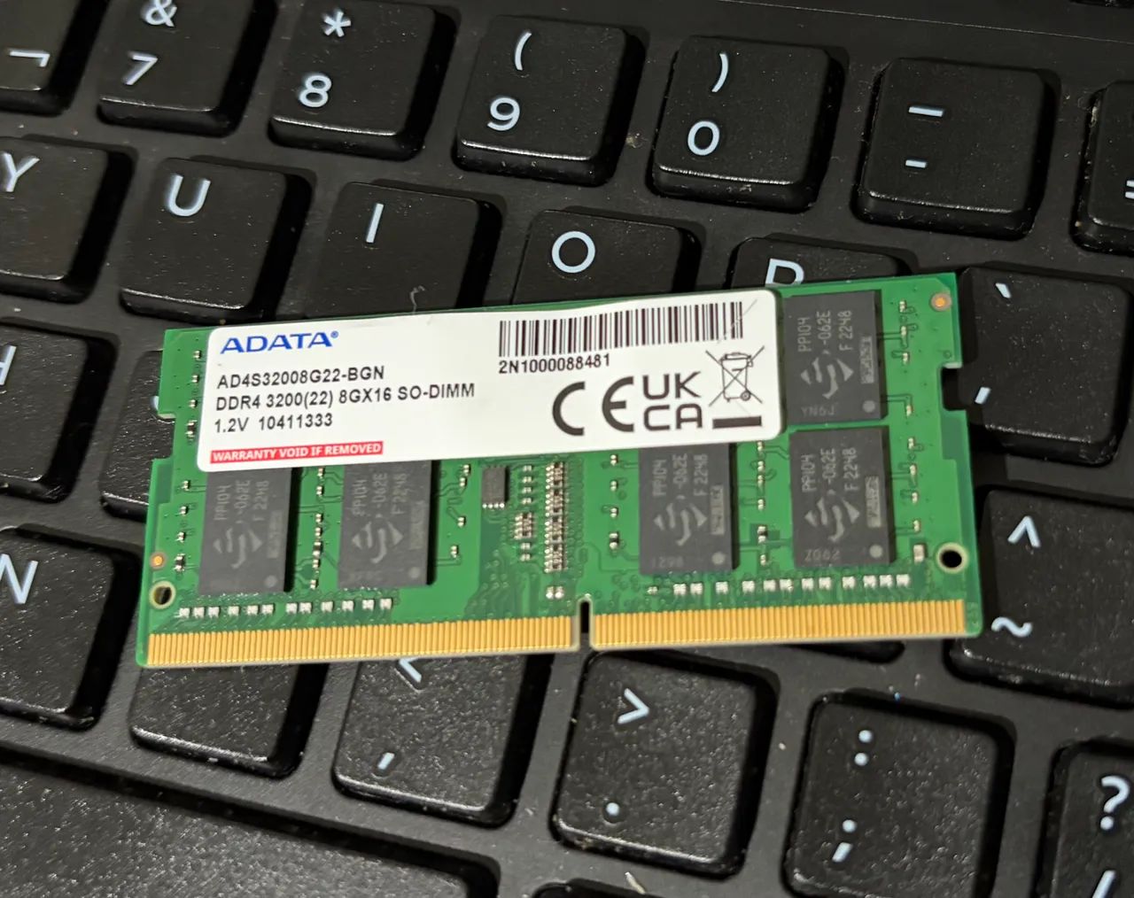 Memória RAM DDR4 8GB 3.200mhz Adata original Acer nitro 5