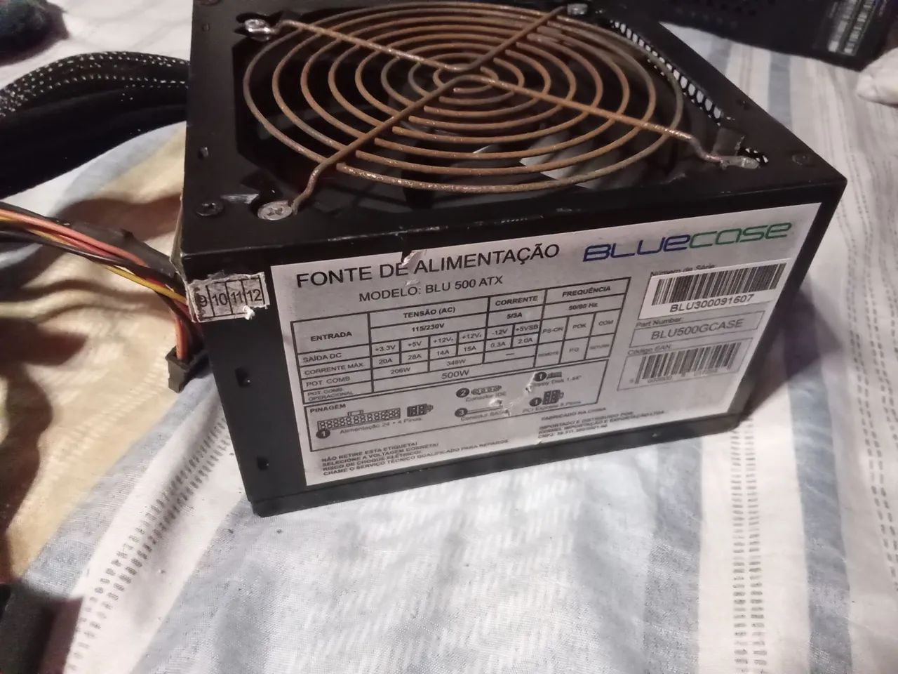 Fonte 500w bluecase funcionando porém leia anúncio 