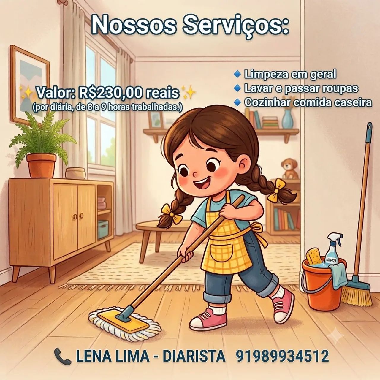 Limpo, cozinho, lavo e passo