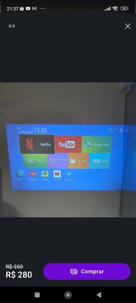 Projetor smart completo com suporte grátis  - Foto 2