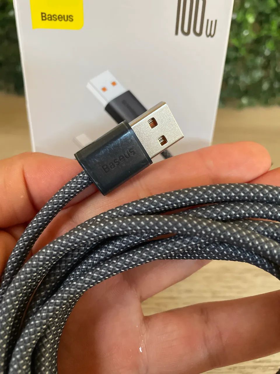 Cabo Baseus USB-A para C 100W 2M - Foto 5