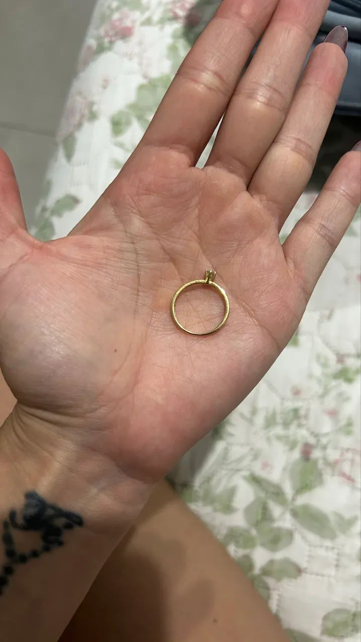 Anel Solitário em Ouro 18k - Foto 3
