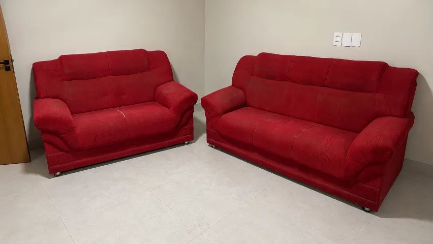 Conjunto de Sofá Vermelho