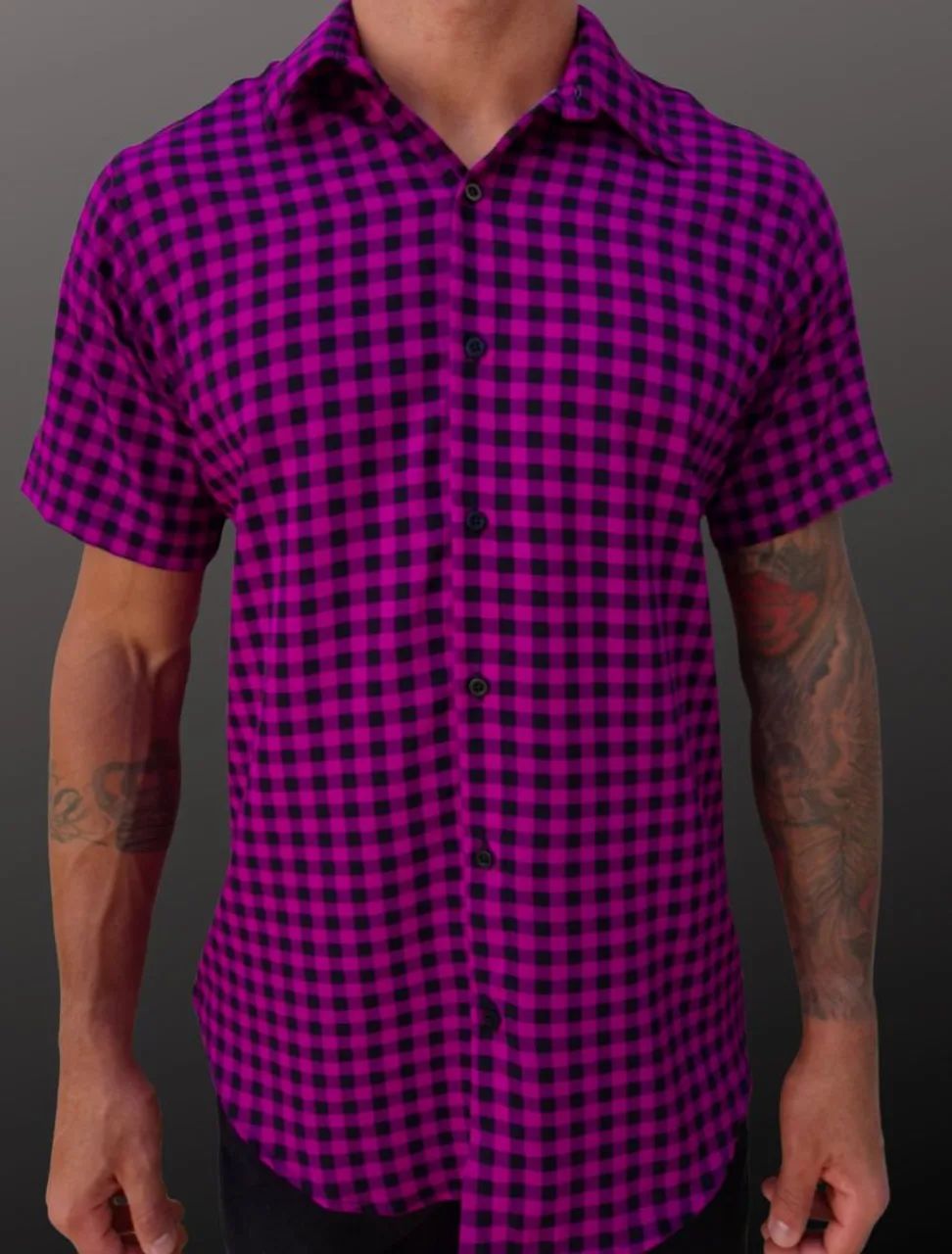 Camisa manga curta xadrez