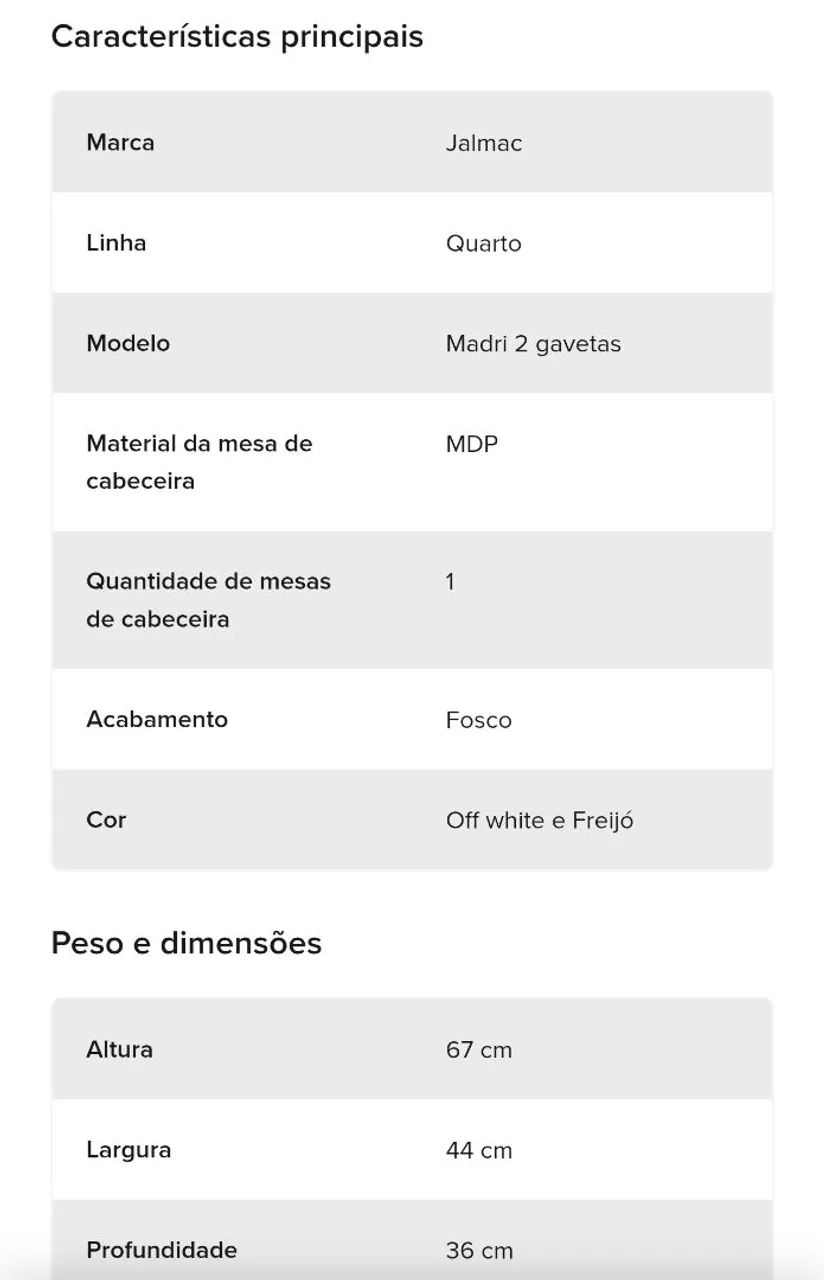 Mesa de cabeceira (2 unidades) - Foto 2