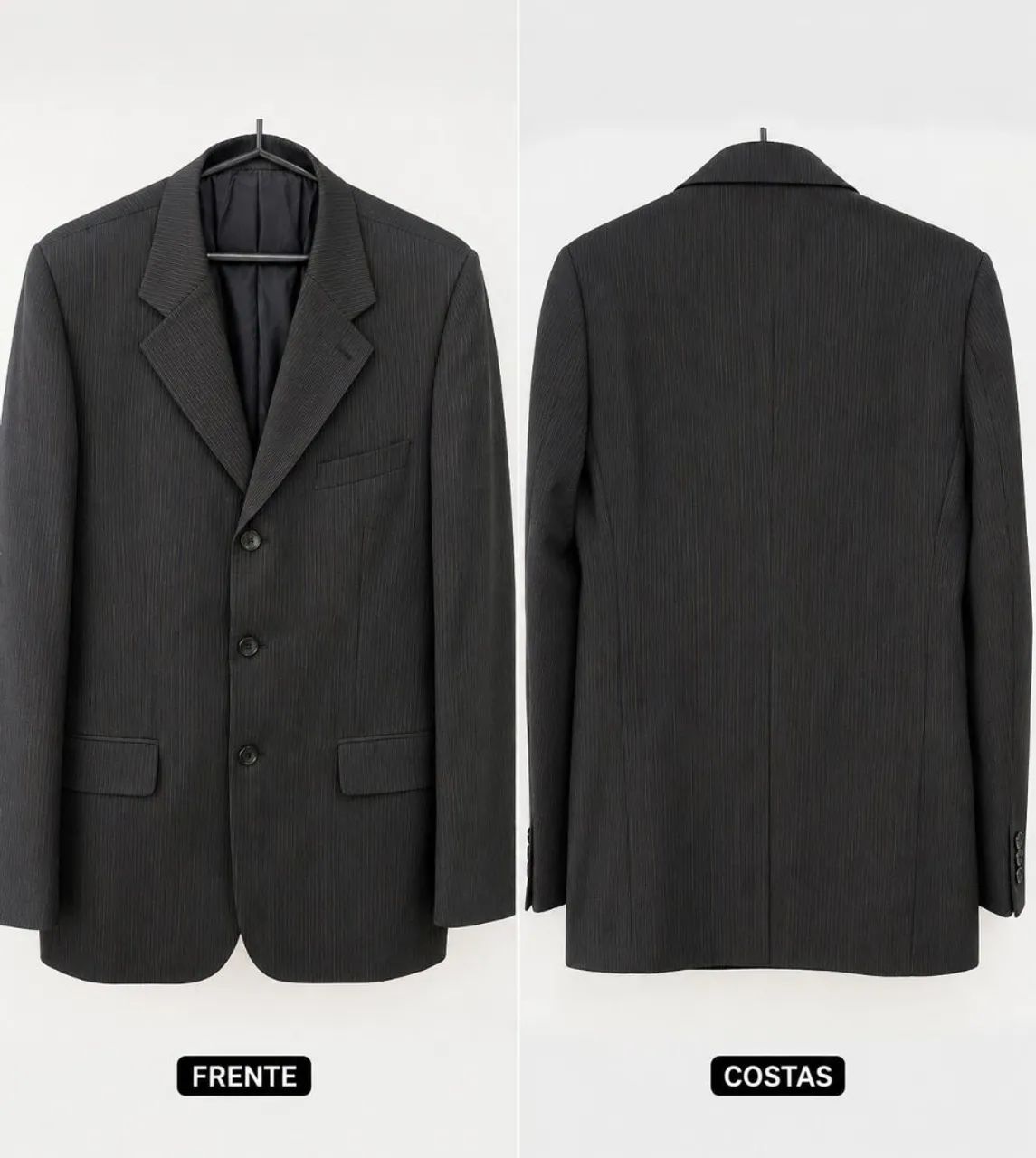 Blaser masculino preto com listra - Foto 2