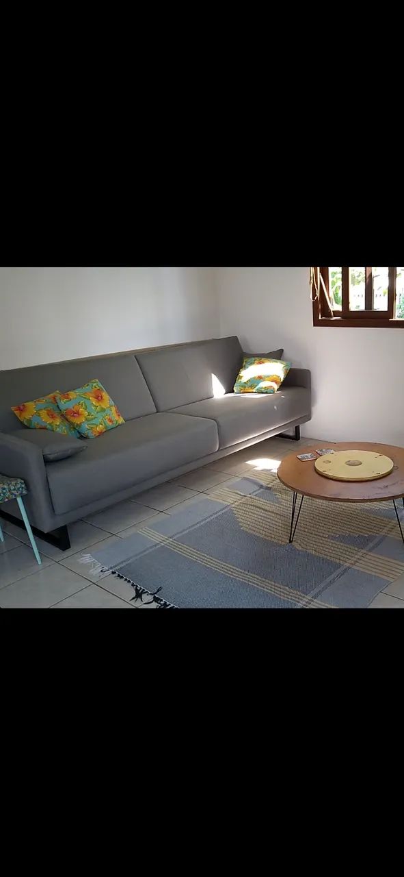 Sofá 4 lugares tecido linho cinza - Foto 2