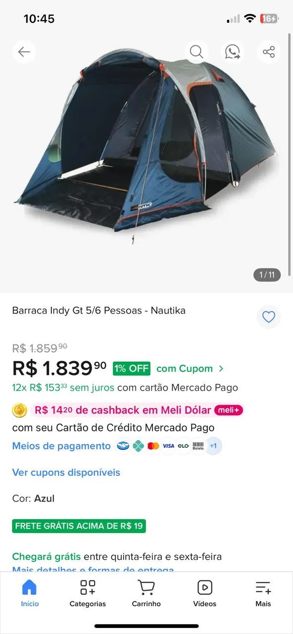Barraca Grande Acampamento 5/6 Nautika - Foto 2