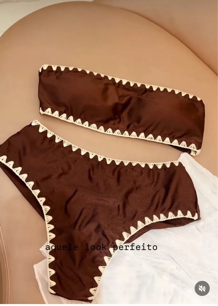 Biquines laycra e crochê  - Foto 3