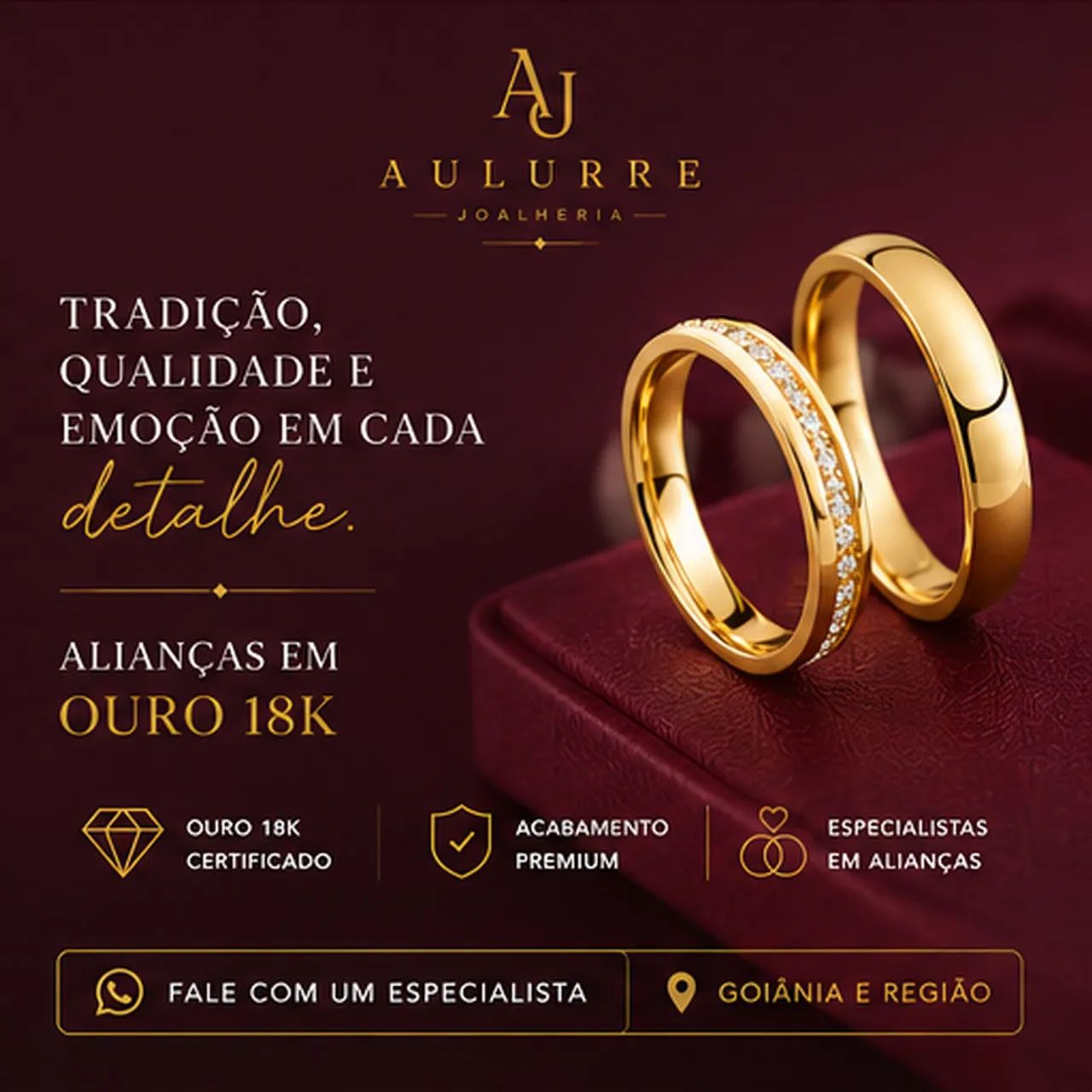 Par de Aliança Ouro 18K
