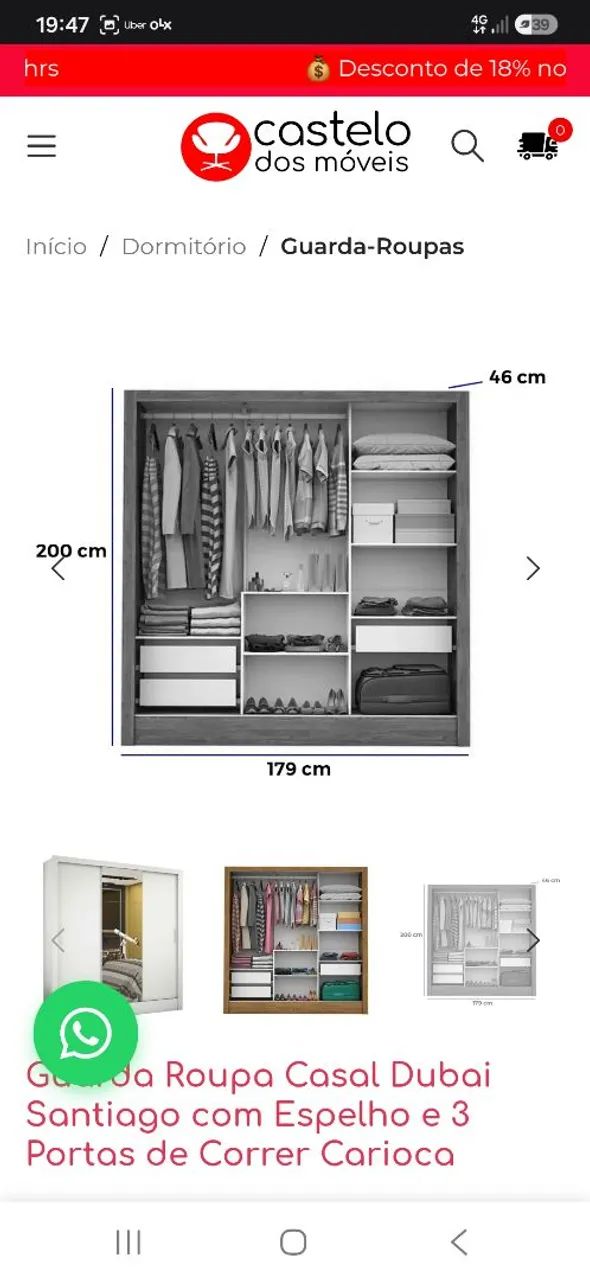 Guarda Roupa Casal Dubai  - Foto 5