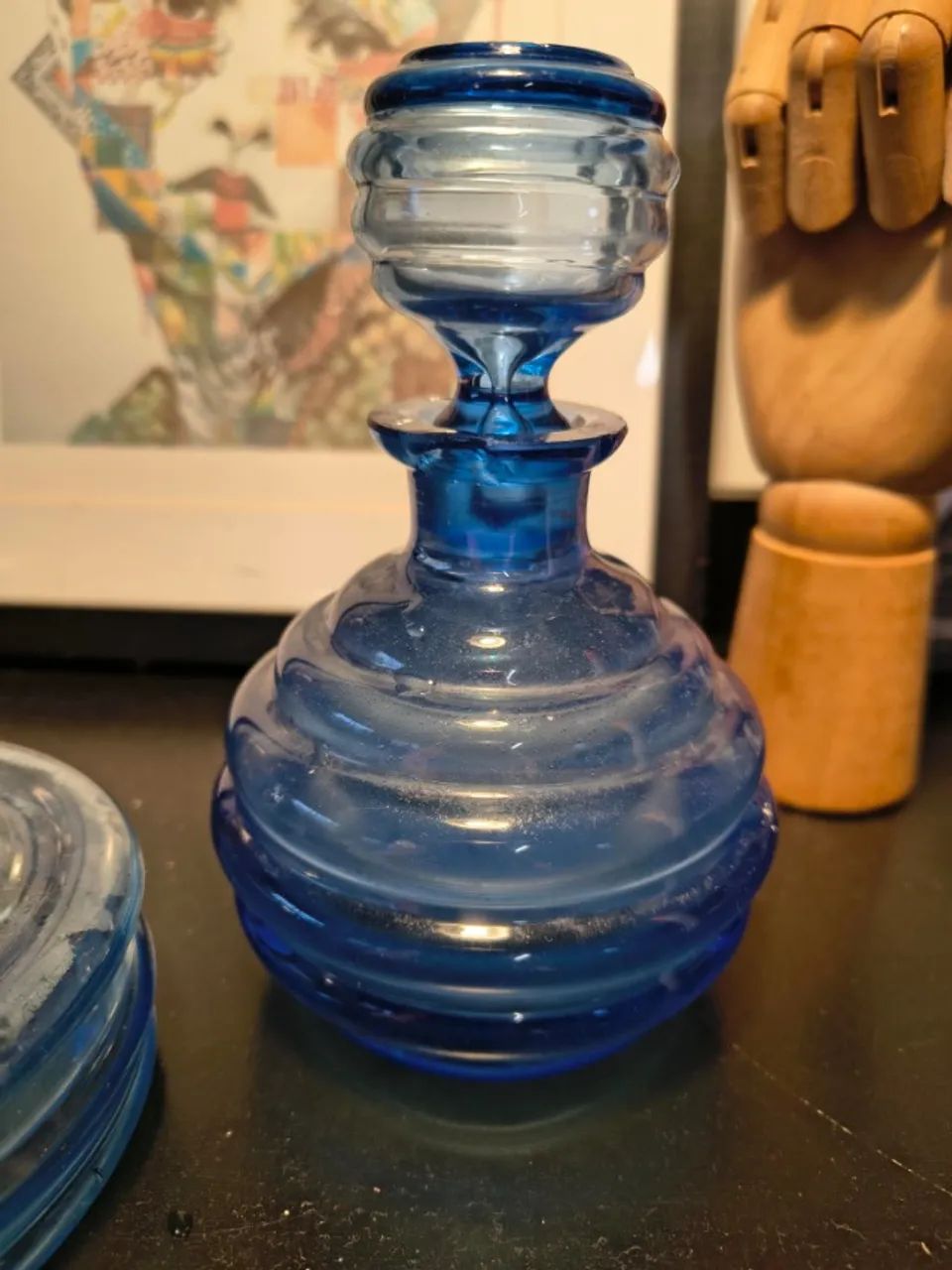 conjunto vintage de vidro azul - Foto 2