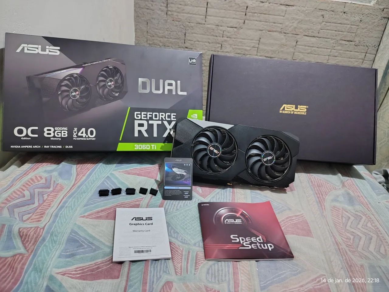 Placa de vídeo RTX 3060ti Asus dual oc edition 