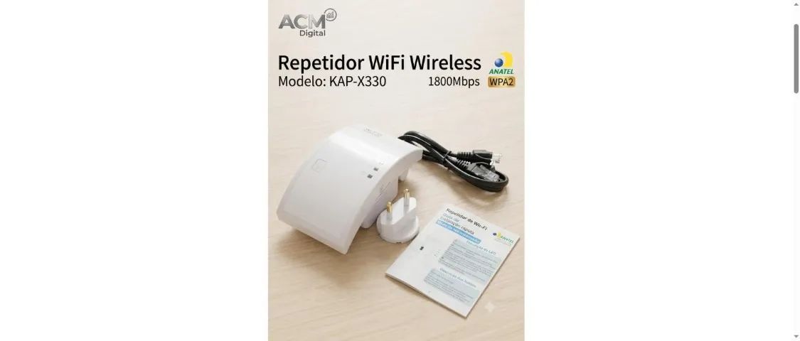 Repetidor de Sinal WiFi - Internet Chega no Quarto