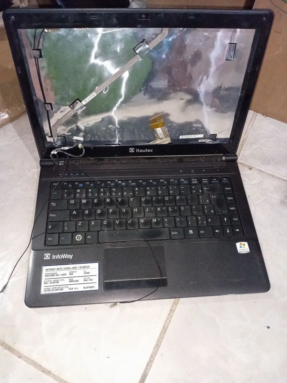 Carcaça completa notebook itautec w7420 