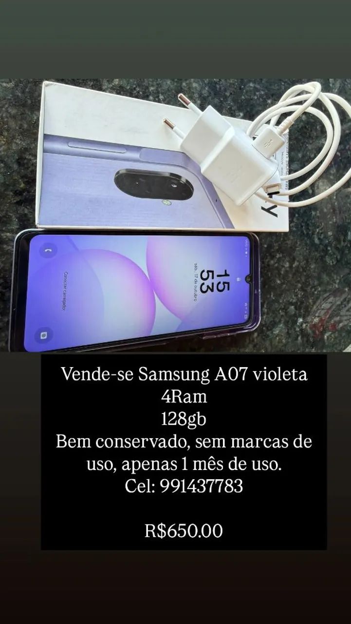 Vende-se Samsung A07 R$650