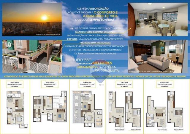 Apartamento com 1 dormitório à venda, 62 m² por r$ 270.893,25 - sol nascente - vitória da - Foto 15