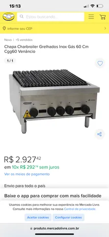 Chapa a Gás GLP Americana CGP60 Venâncio - LojasCertel