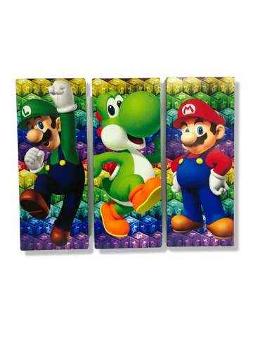 Quadro placa decorativa Super mario Luigi game jogos Mario bros mario kart  vários modelos 1 ao 24