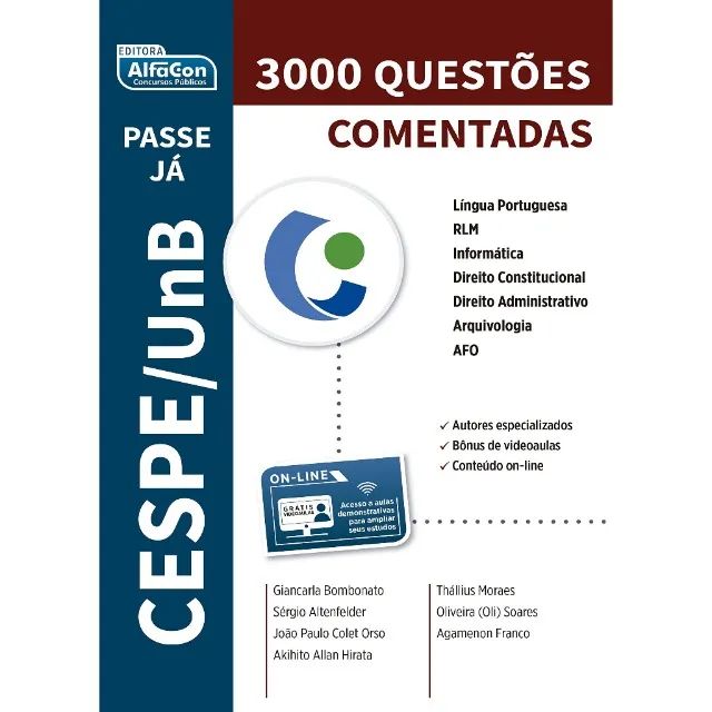 Livro Banca cespe 3000 Passe Já. 3000 Questões Comentadas