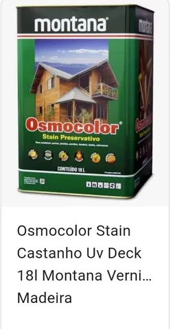 Agostini - Na serraria Agostini você encontra Osmocolor na cor Cedro  Semi-transparente. Osmocolor Stain já é sinônimo de qualidade e possui  registro no IBAMA como stain preservativo, o que comprova sua ação