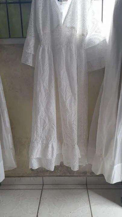Vestido se lese bordado branco(M-42) - Foto 4