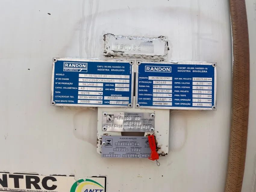 CARRETA TANQUE RANDON VANDERLEIA 43 MIL LITROS ANO 2012 - Foto 8